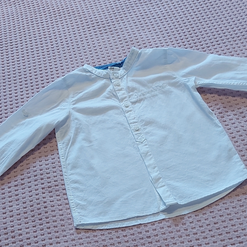 H&M White Button Down Shirt Classic Long Sleeve